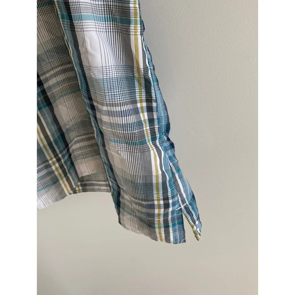Mens Eddie Bauer Button Down Short Sleeve Plaid Shirt size XL - Picture 5 of 6